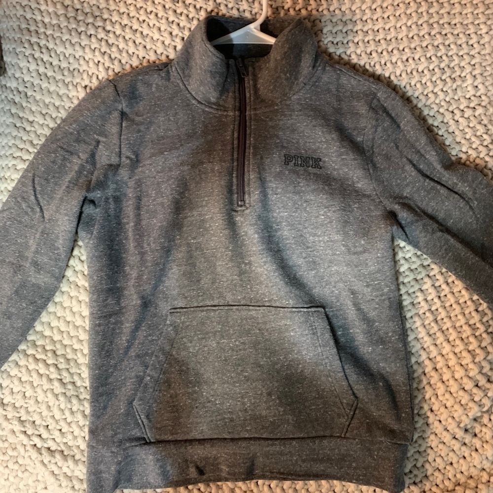 pink vs half zip up